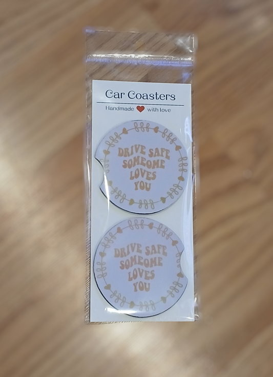 "Drive safe" Car Coasters